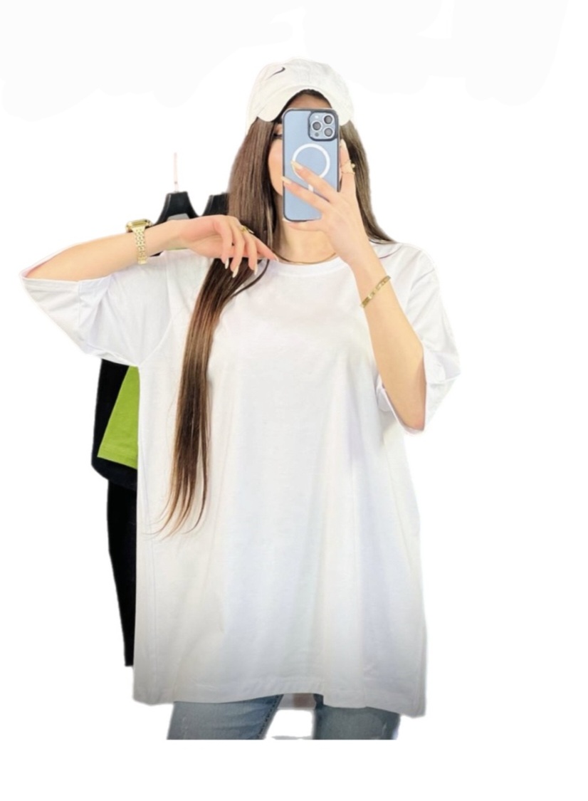 تیشرت لانگ ساده سفید