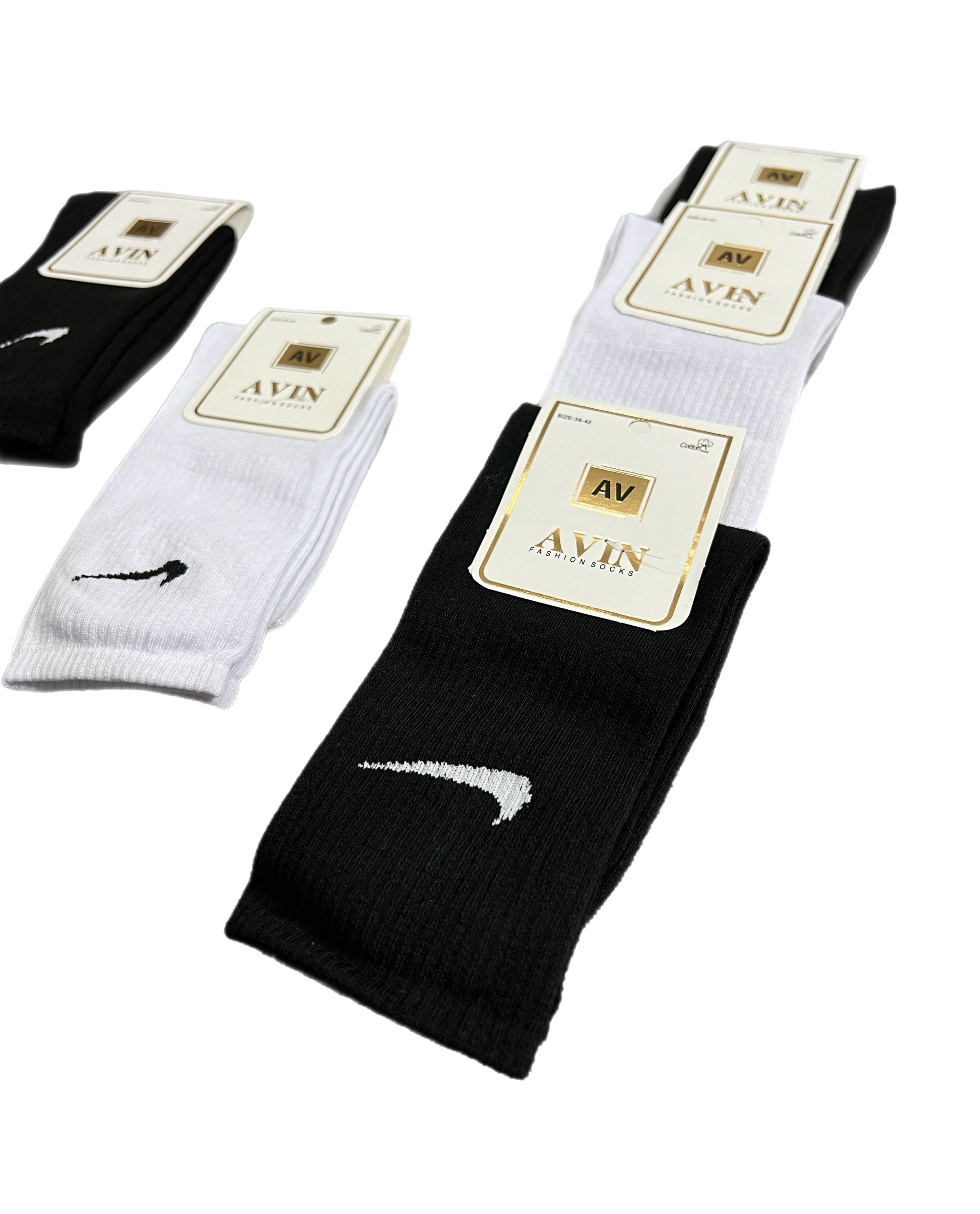 جوراب ساق بلند نایک رنگ سفید و مشکی