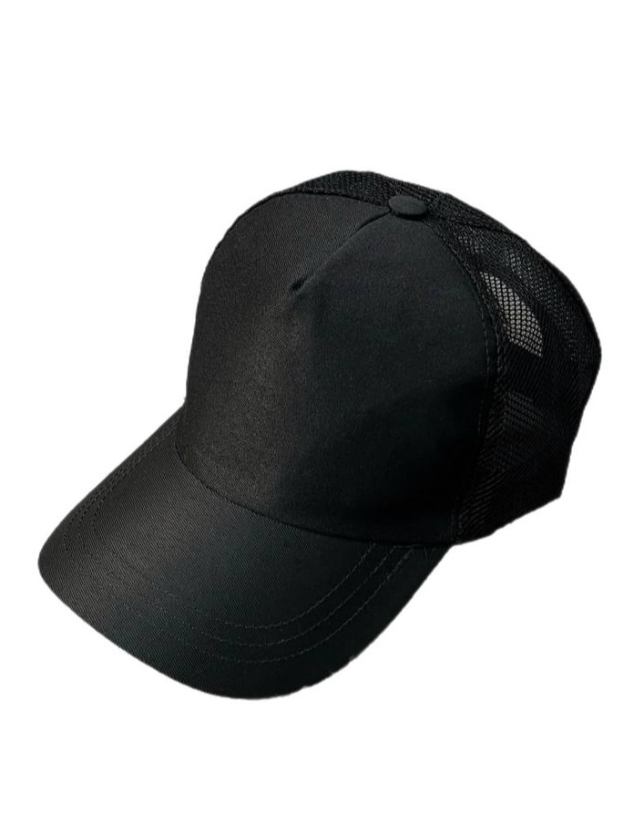کلاه کپ پشت تور ساده هوجی، رنگ مشکی