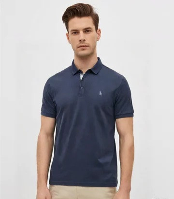 خرید تیشرت ساده یقه دار مردانه