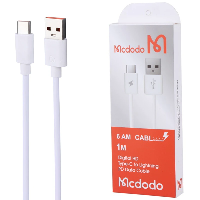 کابل تایپ سی فست شارژ 6 آمپر مدل مک دودو Highcopy طول 1 متر
