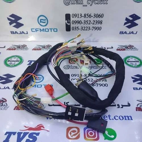سیم کشی کامل موتورسیکلت هوندا استارتی دنده شمار