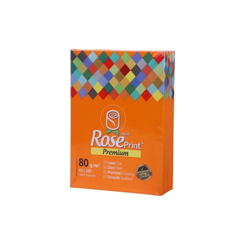 کاغذ A5  رز پرینت 80 گرم بسته 500 عددی