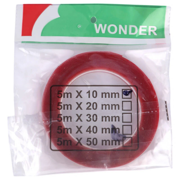 چسب دو طرفه ژله ای قرمز 1 سانتی متر Wonder
